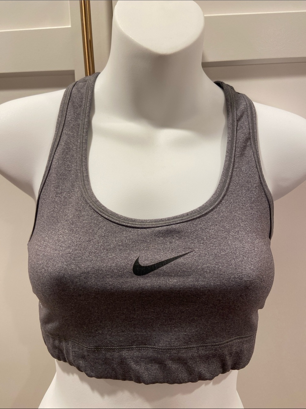 Nike Grey Racerback Medium-Support Sports Bra